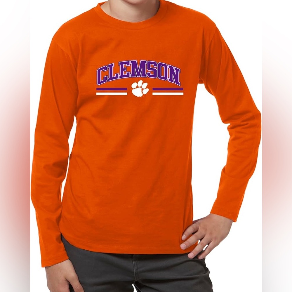 Colosseum NCAA Youth Boys Long Sleeve‎ Tee Clemson long sleeve orange boys XL